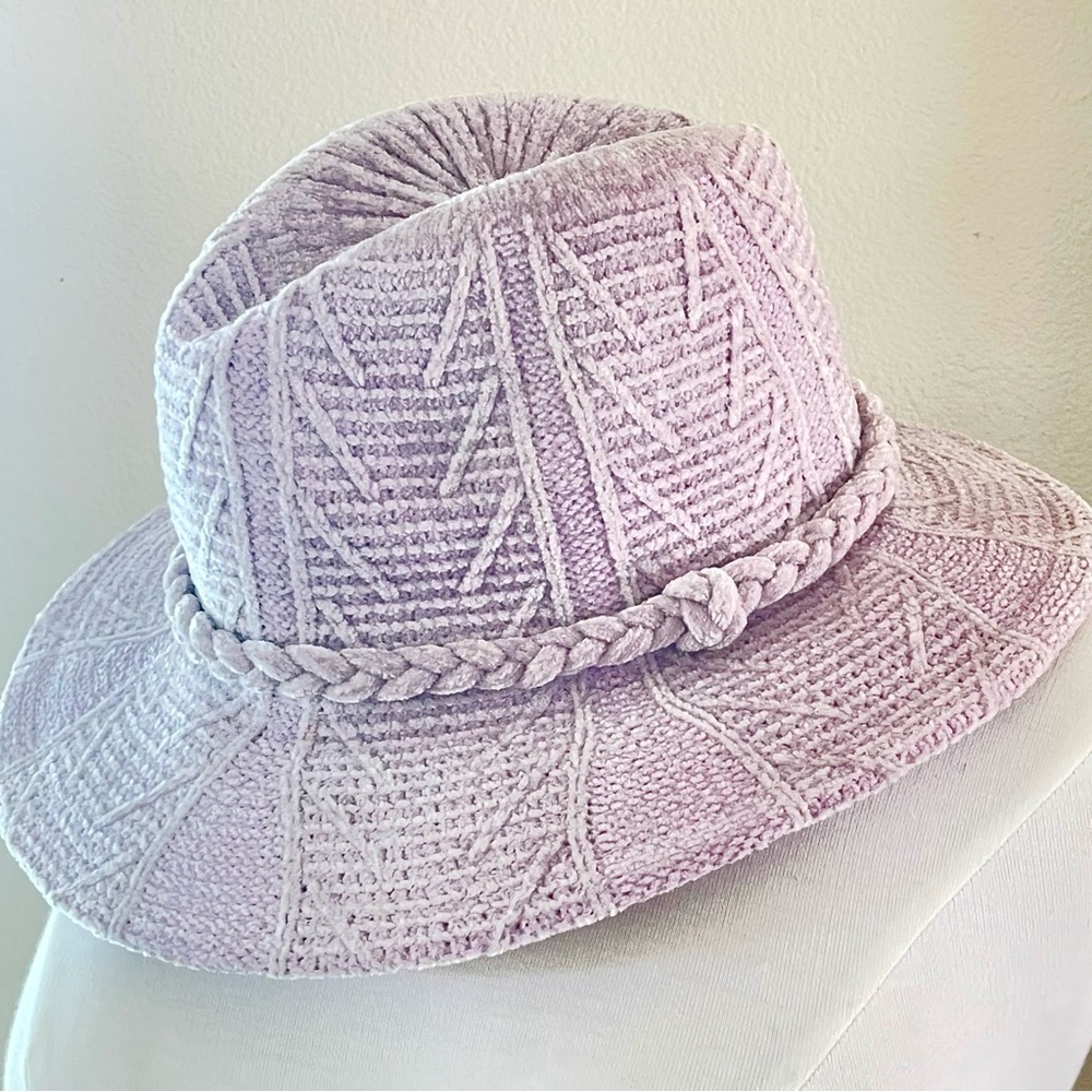 Lavender Chenille Fedora Hat by FOUR BUTTONS SAN DIEGO HAT CO. | Soft Lt Purple